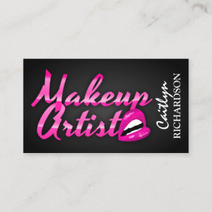 Glam Monogram Makeup Artist Business Card
