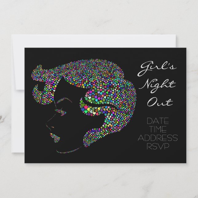 Glam neon Girl's Night Out Party Invitation (Front)
