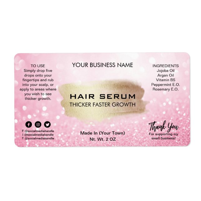 Glam Pastel Parties scintillant rose Cheveux Serum (Devant)
