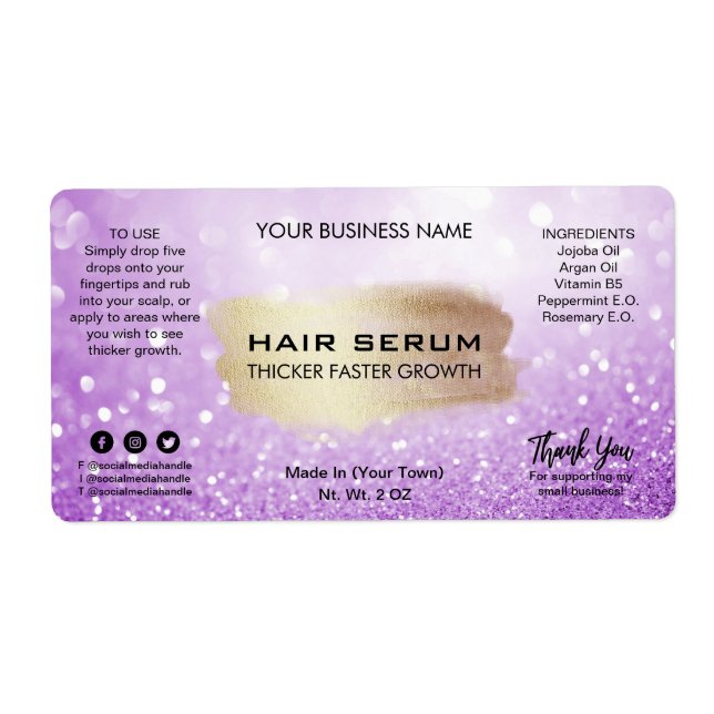 Glam Pastel Purple Parties scintillant Cheveux Ser (Devant)