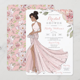 Glam Personalized Bride Bridal Shower Invitation