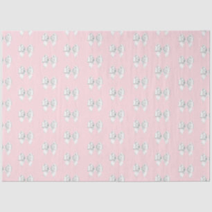 Glam Pink Aqua Blue Tiffany Theme White Bow Tissue Paper