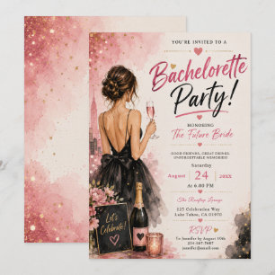 Glam Pink Bachelorette Party Invitation