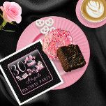 Glam Pink Black Fashion 30th Birthday Party Napkin<br><div class="desc">Glamourous French couture-inspired,  pink and black "30" 30th birthday design featuring a hat box cake,  pink stilettos and a makeup bag among various unopened birthday presents and luscious cupcakes.  Perfect for celebrating birthday occasions.  Age is created in an uneditable faux pink glitter font.</div>
