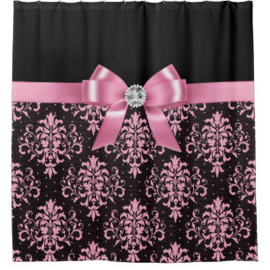 Glam Pink Bow-Pink Lace-Black