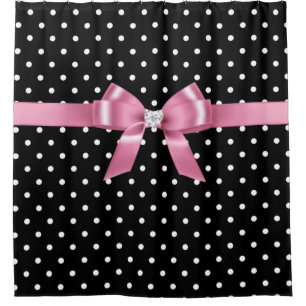 Glam Pink Bow-White Polka Dots-Black