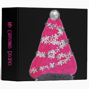 Glam Pink Christmas tree recipes Binder