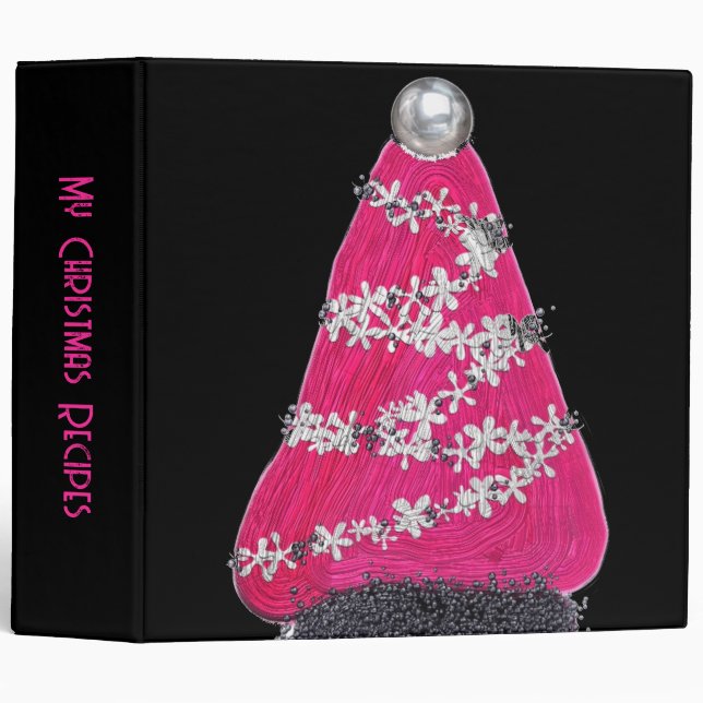 Glam Pink Christmas tree recipes Binder (Front/Spine)