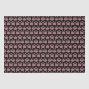 Glam Pink Glitter Bells on Black Holiday  Tissue Paper