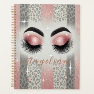 Glam Pink Glitter Eyelashes  Planner