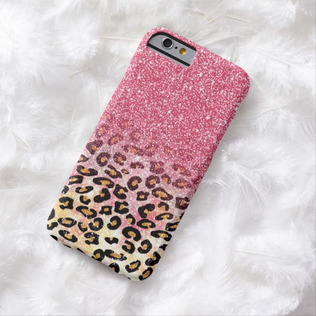 Glam Pink Glitter Leopard Pattern Case-Mate iPhone Case (In Situ)
