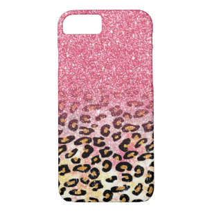 Glam Pink Glitter Leopard Pattern Case-Mate iPhone Case