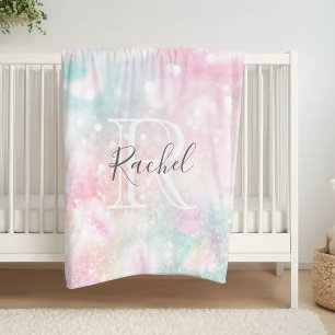 Glam Pink Glitter Pastel Girly Pattern Fleece Blanket