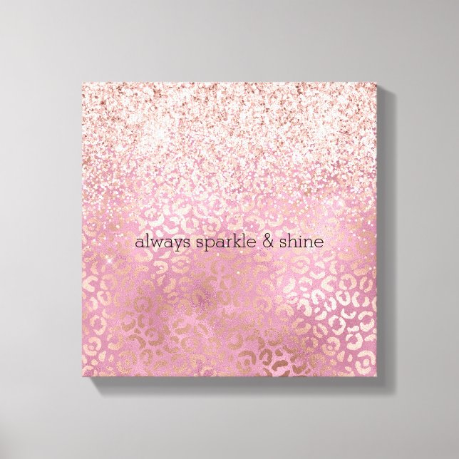 Glam Pink Glitzy Glitter Leopard Print (Front)