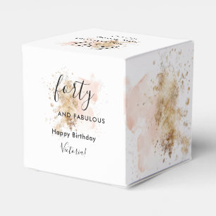 Glam Pink Gold 40 And Fabulous 40th Birthday Favor Box