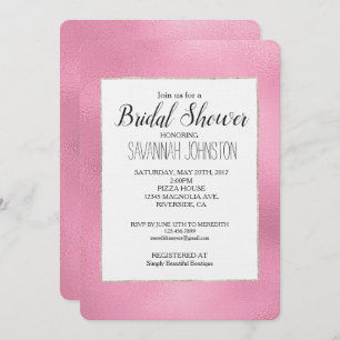 Glam Pink Ombre Bridal Shower Invitation