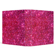 Glam Pink Sparkly Glittery 3-Ring Notebook Binder