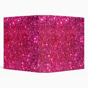 Glam Pink Sparkly Glittery 3-Ring Notebook Binder