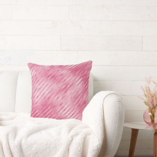 Glam Pink Stripes  Throw Pillow
