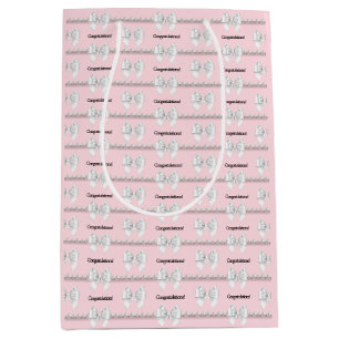Glam Pink Tiffany Theme Bougie Congratulations Medium Gift Bag