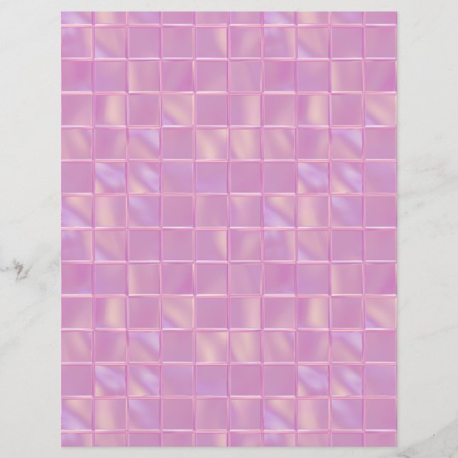 Glam Pink Tiles Scrapbook Paper (Front)