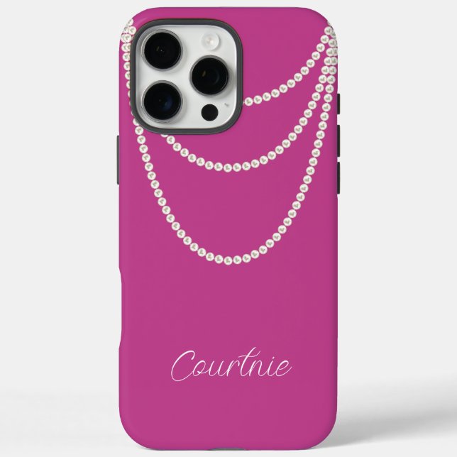 Glam Pink White Pearls   Case-Mate iPhone Case (Back)