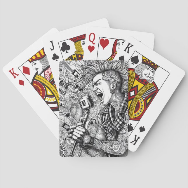 Glam Punk Rock Rockabilly Playing Cards (Back)