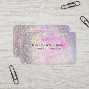 Glam Purple Glitter Opal Agate luxury Fashion Business Card