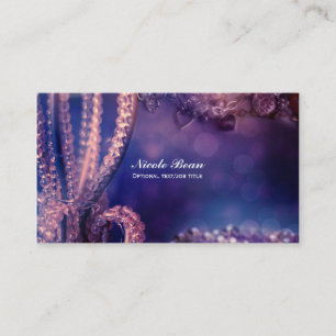 Glam Purple Glow Chic Glamour Pearls Elegant Business Card