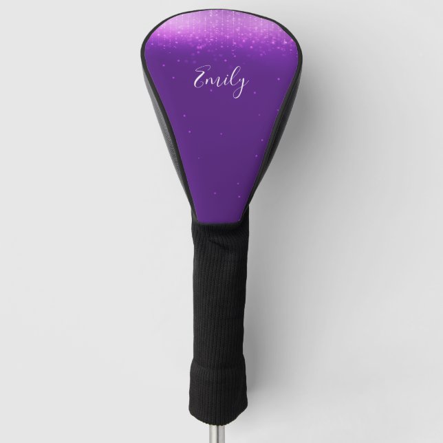Glam Purple Personalized Golf Head Cover (Front)
