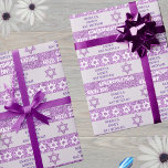 Glam Purple Personalized Jewish Girl Bat Mitzvah Wrapping Paper<br><div class="desc">This personalized faux glitter purple Bat Mitzvah wrapping paper is a lovely way to dress your gift to the special birthday girl. Set on alternating stripes of light pastel lavender purple and faux purple glitter, this custom gift wrap has three text templates in simple fonts either dark royal purple or...</div>