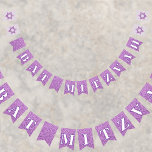 Glam Purple Sparkle Girl Chic Elegant Bat Mitzvah Bunting Flags<br><div class="desc">Dress up your party venue with this purple glam faux glitter BAT MITZVAH bunting flags sign. The first two and last two flags on either side are light pastel lavender purple with a single purple Star Of David centred on each. The remaining flags are a background of faux purple glitter...</div>