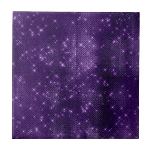 Glam Purple Stars Decor Tile