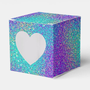 Glam Purple Turquoise Sparkling Glittery Gradient Favor Box