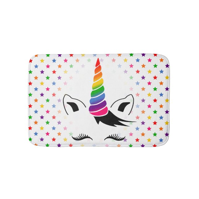 Glam Rainbow Unicorn Bath Mat (Front)