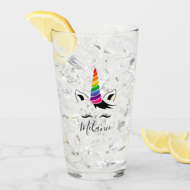 Glam Rainbow Unicorn Glass (Front Ice)