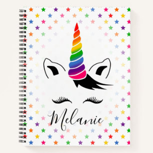 Glam Rainbow Unicorn Notebook