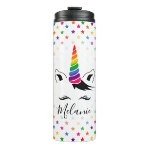 Glam Rainbow Unicorn Thermal Tumbler