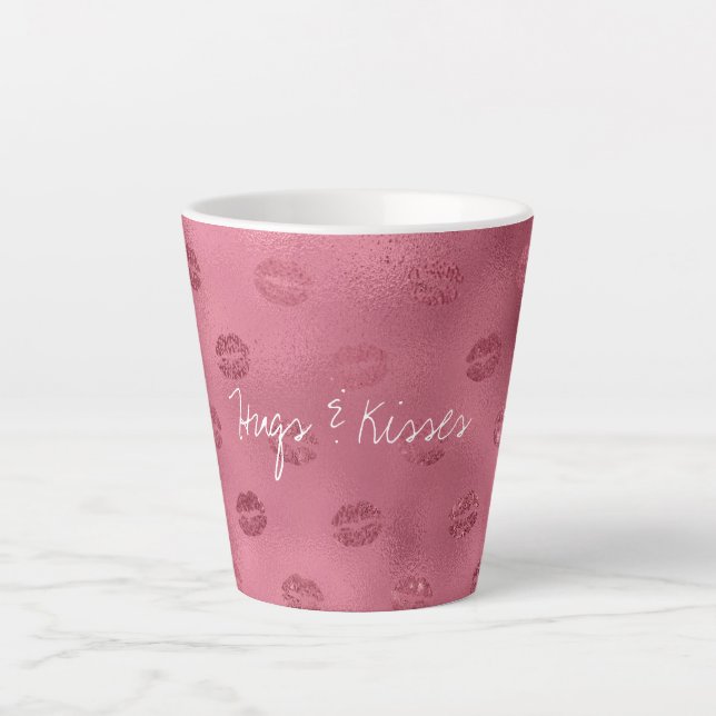 Glam Red Lips Kiss Latte Mug (Front)