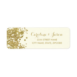 Glam Return Address Labels   Chic Faux Gold Foil