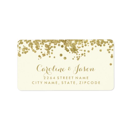 Glam Return Address Labels | Chic Faux Gold Foil