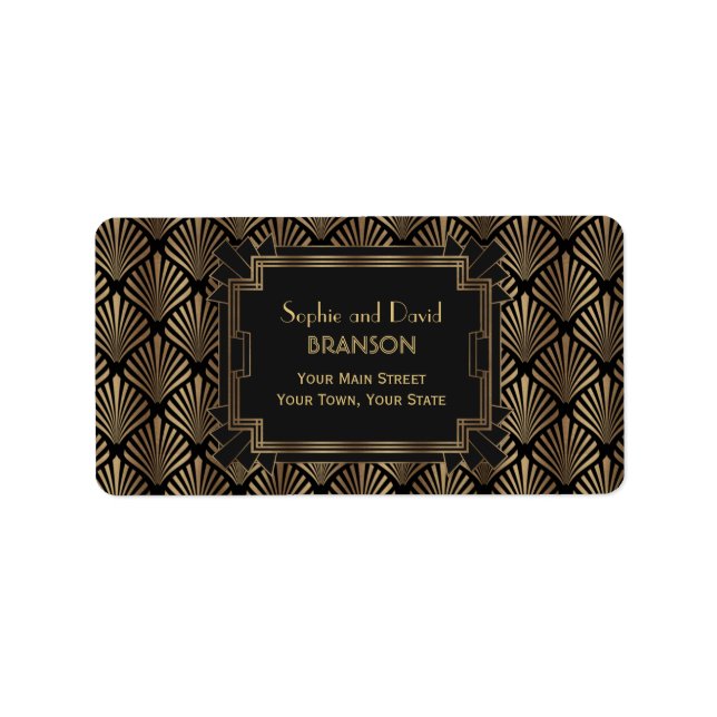 Glam Roaring 20's Great Gatsby 1920s Wedding Label (Front)