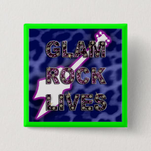 glam rock 2 inch square button