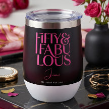 Glam Rose Chaud Noir Chic 50 & Fabuleux Anniversai