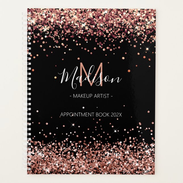 Glam Rose Gold Appointment Book | Planner (Front)