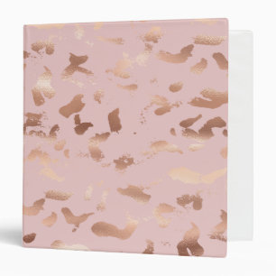 Glam Rose Gold Blush Abstract Binder