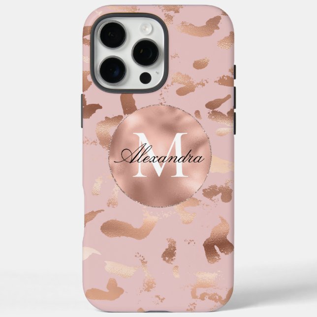 Glam Rose Gold Blush Abstract Case-Mate iPhone Case (Back)