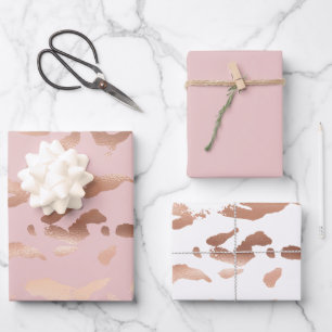 Glam Rose Gold Blush Abstract   Wrapping Paper Sheet