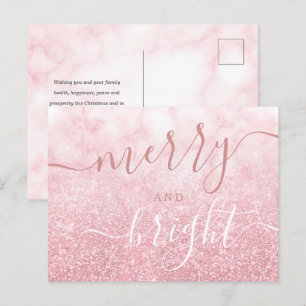 Glam Rose GOLD Christmas Holiday Glitter Marble