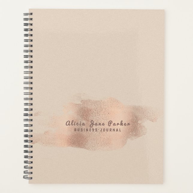 Glam Rose Gold Cuivre Foil Chic Business personnel (Devant)